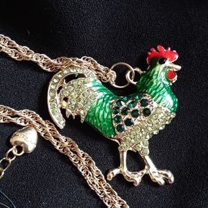 CRYSTAL ROOSTER NECKLACE